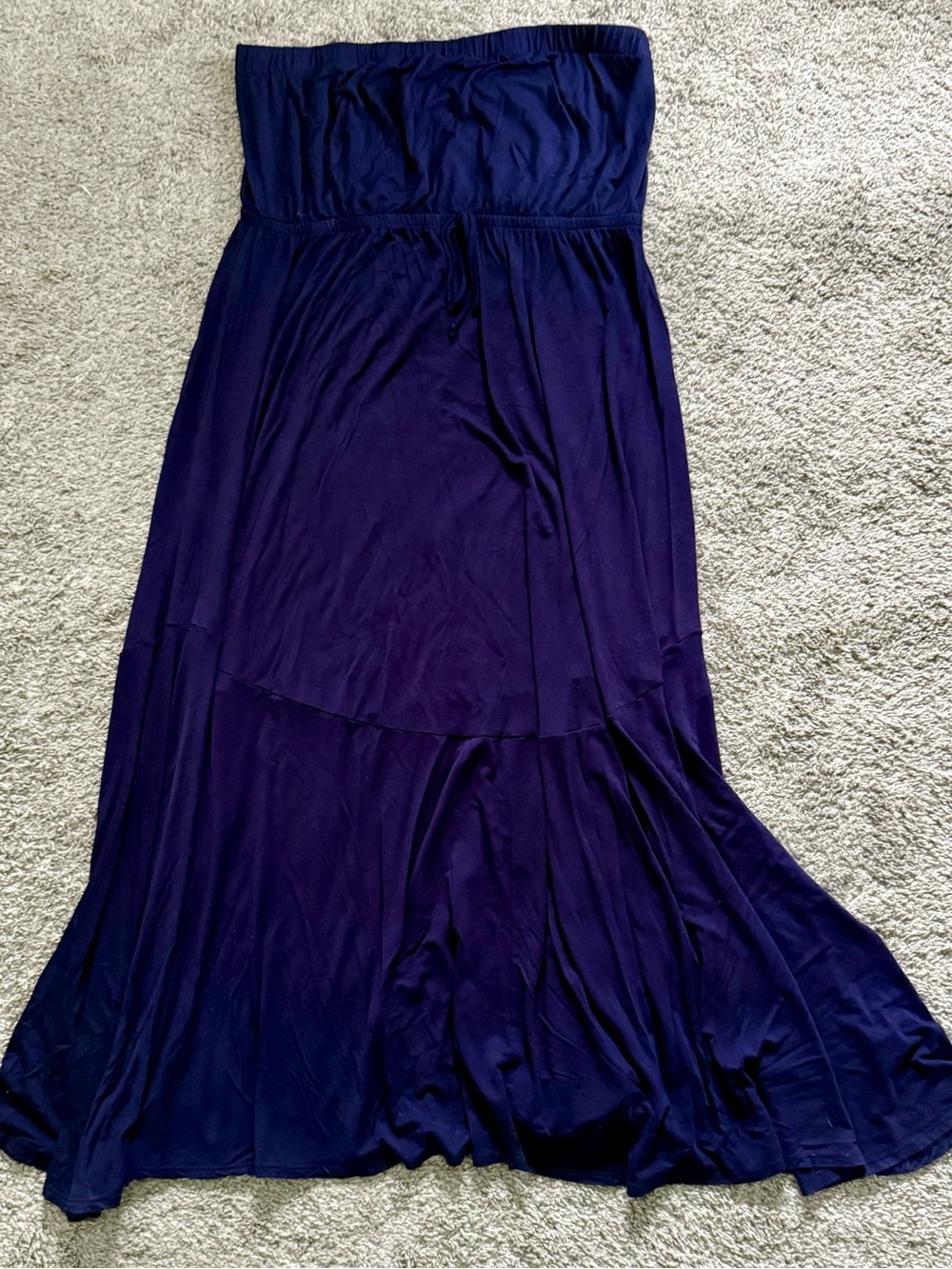 Venus Navy Blue Strapless Smocked Convertible Maxi Dress Womens XL